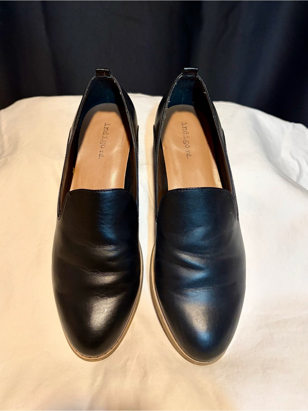 Indigo Black Slip-On Loafers, Women’s size 8.5